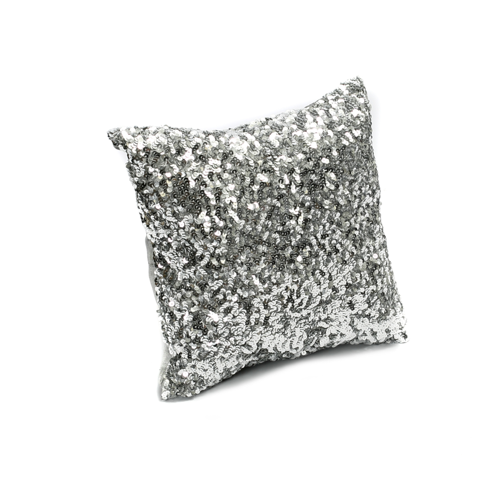 con imbottitura argento/nero Cuscino decorativo con paillette double-face cuscino per divano e poltrona 40 x 40 cm Brandsseller 