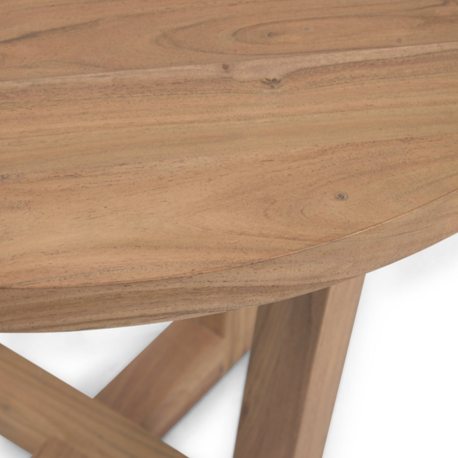 Tavolo rotondo Nahla in legno massello di acacia con finitura naturale Ø 90  cm