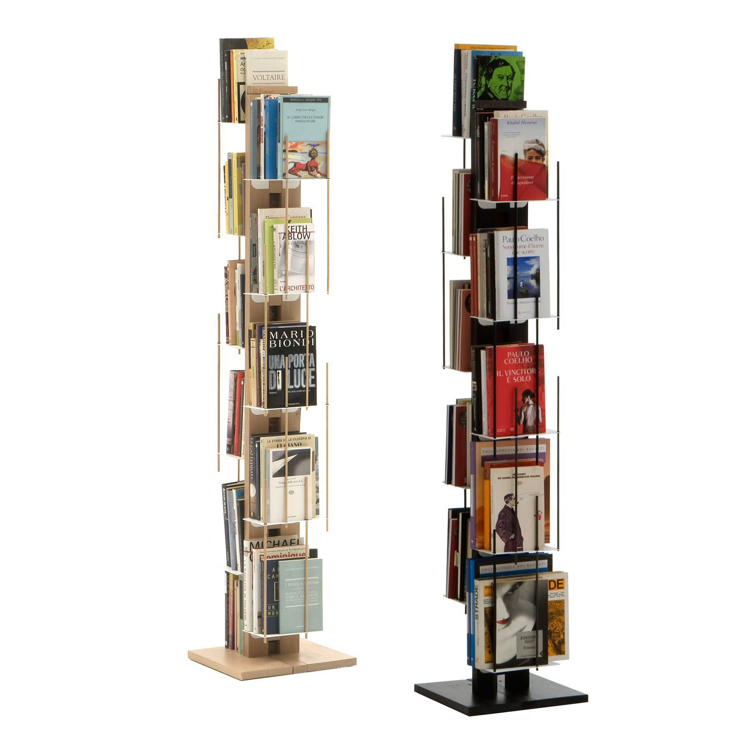 Libreria verticale Fissaggio a PARETE SOSPESA ZIA VERONICA 20x32xh 65 cm  con struttura e bacchette in legno massello di faggio evaporato colore  NERO.